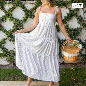 Kenny Flowers The Amalfi Lemon Print Resort Dress Large White New With Tags